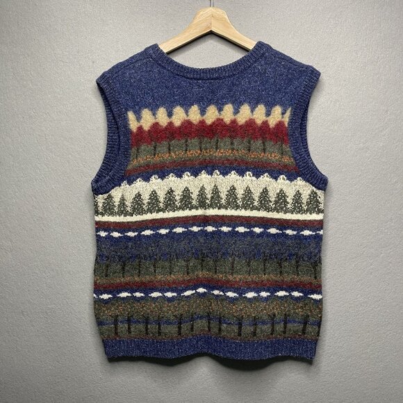 Vintage Northern Reflections Nature Pattern Button-Up Knit Cardigan Vest XL - Picture 4 of 5